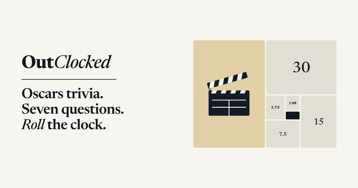 A film clapperboard in the OutClocked halving block